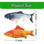 Senneny 2 Pack Electric Moving Fish Cat Toy, Realistic Plush Simulation Electric Wagging Fish Cat Toy Catnip Kicker Toys, Funny Interactive Pets Pillow Chew Bite Kick Supplies for Cat Kitten Kitty