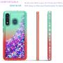 STARSHOP- Moto E 2020 Case, Motorola Moto E 2020 Phone Case, [NOT FIT E2/E4/E5] with [Tempered Glass Protector Included] Liquid Floating Glitter Quicksand Bling with Spot Diamond Cover - Green/Red