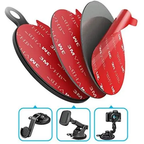 Dashboard Pad Mounting Disk for Suction Cup, Pop-Tech Mount Sticky Disc and 2pcs Heat Resistant Adhesive Replacement 3M Double Sided Tapes VHB Sticker for Car Dash Phone Holder, GPS Windshield Camera Dashboard Pad Mounting Disk for Suction Cup, Pop-Tech Mount Sticky Disc and 2pcs Heat Resistant Adhesive Replacement 3M Double Sided Tapes VHB Sticker for Car Dash Phone Holder, GPS Windshield Camera
