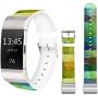 Wood Bands for Fitbit Charge 3 SE,Jolook Replacement Leather Woman Man Bands Straps for Fitbit Charge 3/Charge 3 SE - Watercolor Astract Wood Band