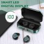 Wireless Earbuds, ICOMTOFIT Bluetooth 5.0 Wireless Headphones with Aluminum Alloy Battery Display Charging Case, Deep Bass Stereo Noise Canceling Earphones in-Ear Built-in Mic for Sports (Green Case)