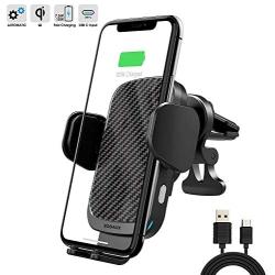 ZOOAUX Fast Wireless Car Charger Vent Mount, Automatic Clamping 10W/7.5W Fast Charging Air Vent for Car Compatible iPhone 11/11 Pro/11 Pro Max/Xs MAX/XS/XR/X/8/8+,Samsung S10/S10+/S9/S9+/S8/LG V30/etc