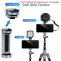 Phone Tripod Mount, COMAN Universal Cell Phone Tripod Adapter with Hot Shoe for Microphone, Ring Light