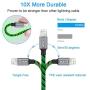 iPhone Charger Cable, [MFi Certified] iCrius 6ft Led Light Up Visible Flowing Lightning Cable Fast Charging Syncing Cord Compatible with iPhone 11 Pro Max XS XR X 8 7 Plus 6S 6 iPad and More(Green)