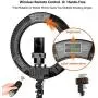 Emart 18 inch LED Ring Light with Tripod Stand, 65W Adjustable Color Temperature 3200 k to 5500 k Makeup Ringlights with Phone Holder, Carrying Bag, Soft Tube, Bluetooth for Camera, YouTube