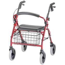 NOVA Cruiser Deluxe Rollator Walker, Red