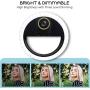 GLOUE Selfie Light Ring Led Circle Clip-on Selfie Fill Light with 36 Led Bubbles USB Rechargeable Portable for for iPhone, Smart Phones, Pads, Makeup Mirrors(Black, 1 Pack)