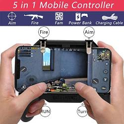 picK-me Mobile Game Controller, Gamepad Triggers with Phone Cooling Fan and Built-in 2000 mAh Battery Power Bank, Shoot and Sensitive Aim Trigger for 4.7-6.5 Inch Phone