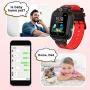 Kids Smart Watch Waterproof with GPS Tracker Phone Smartwatch SOS Game Voice Chat 1.44 Touch Screen for Boys Girls Birthday Gift (Red)