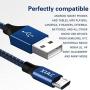 Micro USB Cable,XIAE 5Pack (3/3/6/6/10FT) Nylon Braided Fast Charging Cable Aluminum Housing USB Charger Android Cable for Samsung Galaxy S7 Edge S6 S5,Android Phone,LG G4,HTC and More-Black&Blue