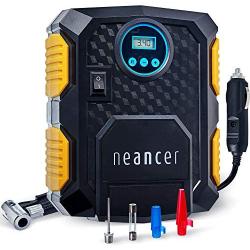 Neancer Digital Tire Inflator with Gauge, Mini Electric Air Pump - Portable Air Compressor for Car Tires, 12V – Small Air Compressor Machine for Inflating Automobile, Blow Up Mattress, Bike Tires