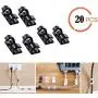 Funycell Cable Clips, 20 Pcs Self Adhesive Wire Holder for Organizing Cable Cords Home and Office, Black Funycell Cable Clips, 20 Pcs Self Adhesive Wire Holder for Organizing Cable Cords Home and Office, Black