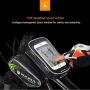 Bicycle Bag, Touch Screen Saddle Bag Mountain Bike Front Beam Bag Waterproof Upper Tube Bag Riding Equipment Accessories Detachable Mobile Phone Bag 22.3×10cm