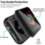 EGV [2 Pack] Tempered Glass Case for Apple Watch 42mm Series 3/2 / 1, iWatch 42mm Screen Protector Cover, All Around Hard PC Protective Case - Black