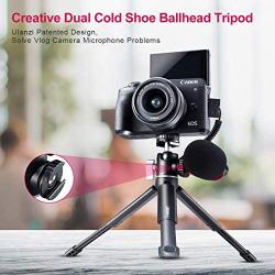 ULANZI U-Vlog Aluminum Vlog Tripod w Cold Shoe Mount Handle Grip for Canon G7X Mark III M6 Mark II Sony RX100 VII A6400 A6100 A6600 Compact Cameras Mounting Microphone Vlogging