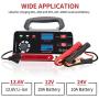 Beleeb Battery Charger Automotive, 12V/24V Voltage Adjustable Trickle Charger/Maintainer,2-200Ah