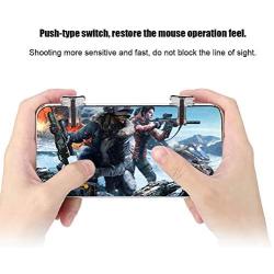 125 Mobile Phone Game Controller, Phone Game Gamepad Trigger Aim Button, Metal Button Gamepad Joystick Shooter Sensitive Shoot and Aim Buttons Shooter Handgrip