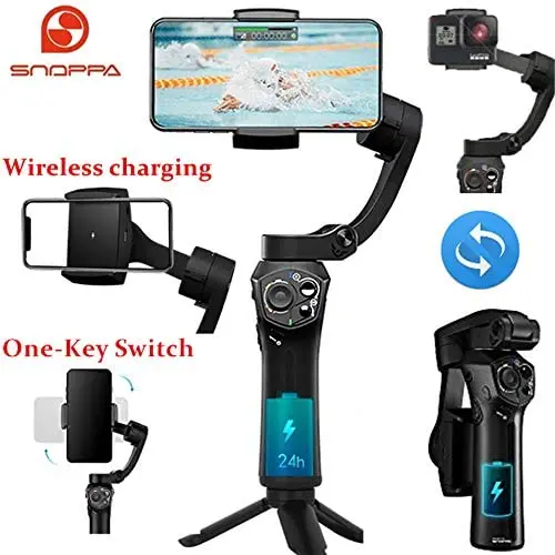 Snoppa Atom 3-Axis Foldable Pocket-Sized Handheld Gimbal Stabilizer for iPhone Smartphone Action Camera, Wireless Charging, 310g Payload, Built-in Microphone Socket, with Mini Tripod Snoppa Atom 3-Axis Foldable Pocket-Sized Handheld Gimbal Stabilizer for iPhone Smartphone Action Camera, Wireless Charging, 310g Payload, Built-in Microphone Socket, with Mini Tripod