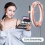 Zecti 10 inch Ring Light with Stand and Phone Holder, LED Selfie Light Ring with Dimmable 3 Color Modes and 10 Brightness for Live Stream Makeup Photography Compatible with iPhone Xs Android-Pink
