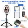 SYOSIN Selfie Ring Light with Tripod Stand and Phone Holder, 6” Rechargeable LED Dimmable Ring Light Selfie Stick Tripod with Bluetooth Remote Control for Live Stream,Makeup,YouTube Video SYOSIN Selfie Ring Light with Tripod Stand and Phone Holder, 6” Rechargeable LED Dimmable Ring Light Selfie Stick Tripod with Bluetooth Remote Control for Live Stream,Makeup,YouTube Video