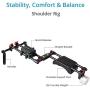 FILMCITY DSLR Camera Shoulder Support Rig Kit with Cage & Matte Box | DV HDV DSLR Video Camcorders Compatible | Free - Offset Z Bracket (FC-02)