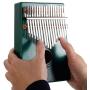 Clothink Kalimba Thumb Piano 17 Keys Finger Piano Wood Mahogany with Tune Hammer, Carry Bag, Pickup, Key Stickers