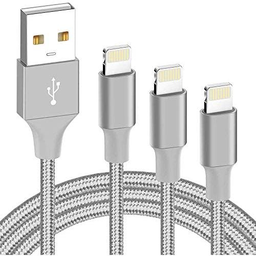 Lightning Cable, MFi Certified iPhone Cable- ilikable 3 Pack 3/6/10FT Nylon Braided iPhone Charger Cord Compatible with iPhone 11 Pro Xs Max XR X 8 8Plus 7 7Plus 6 6s SE iPad Air Pro