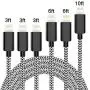 iPhone Charger, Lightning Cables, MFi Certified Cable 6Pack 3FT 3FT 3FT 6FT 6FT 10FT Extra Long Nylon Braided USB Fast Charging& Syncing Cord Compatible with iPhone/XS/XR/X/8/8Plus/7/7Plus/6S and More iPhone Charger, Lightning Cables, MFi Certified Cable 6Pack 3FT 3FT 3FT 6FT 6FT 10FT Extra Long Nylon Braided USB Fast Charging& Syncing Cord Compatible with iPhone/XS/XR/X/8/8Plus/7/7Plus/6S and More