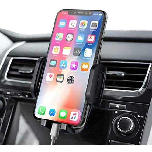 Car Phone Mount, Vent Cell Phone Holder, 3-Level Adjustable Car Mount, Upgrade Air Vent Phone Holder Clamp Arm, Mobile Phone Mount Compatible iPhone 11 Pro MAX/XS MAX/XR/XS/X/8/7/6 Plus etc