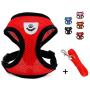 INVENHO Mesh Harness with Padded Vest for Puppy and Cats No Choke Design Ventilation Gift with Leash