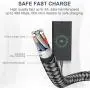 USB Type C Cable OULUOQI USB C Cable 3 Pack(6ft) Nylon Braided Fast Charging Cord(USB 2.0) Compatible with Samsung Galaxy S10 S9 Note 10 9 8 S8 Plus,LG V30 V20 G6 G5,Google Pixel (Black-New)
