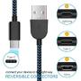USB Type C Cable 4 Packs (3FT 6FTx2 10FT) USB-A to USB-C Fast Charging Braided Wire, Compatible with Samsung Galaxy S10 S10E S9 S8 S20 Plus{BIue}