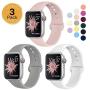Sport Band Compatible for Apple Watch Band 38mm 40mm 42mm 44mm, EXCHAR Soft Silicone Band Replacement Wrist Strap for iWatch Series 5/4/3/2/1, Nike+, Sport, Edition