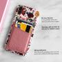 Vegan Leather Cell Phone Wallet Stick on Credit Card Holder for Back of Phone [2X Reinforced Stitching] Compatible with iPhone, Galaxy, Most Cases - Pink