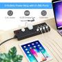Power Strip,QOLIXM Surge Protector with 6 AC Outlets & 8 USB Ports (5V/10A)，1625W/13A,6 Feet Long Extension Cord for Multiple Devices Smartphone Tablet Laptop Computer