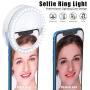 Meifigno Phone Selfie Ring Light, [Rechargeable] with 36 LED Lights, 3-Level Adjustable Brightness Clips On Makeup Light for iPhone X Xr Xs Max 7 8 Plus 11 12 Pro Android iPad Laptop Sumsung, White