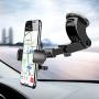 Windshield Phone Stand for Car, Dashboard Phone Mount 360° Rotation Stretchable One Touch Car Holder Compatible for iPhone 8 Plus X XR XS MAX 7 6s Samsung S10 S8 S9 Plus S7 Note 9 8 LG G5 G6 Nexus 5X