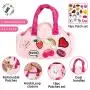 Little Jupiter Pet Plush Bag Purse Set with 18pc Removable Patch Set & Pink & Rainbow Details (Pink Unicorn) - Unicorn Stuffed Animals for Girls - Cute Unicorn Gifts - Cute Toy Plushies - Girls Toys