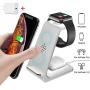 Wireless Charging Stand, GEEKERA 3 in 1 Wireless Charger Fast Charging Dock Station for Apple Watch 5 4 3 2 1, Airpods 2/Pro, iPhone 11/11 Pro/X/Xr/Xs/8 Plus,Qi-Certified Phones（with QC 3.0 Adapter）