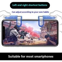 ZIYUMR PUBG Mobile Game Controller, Shooting Assist Button, Mobile Trigger, Mobile Game Joystick for 4-6.5 inch Android and Other Smart Phone (Blue)