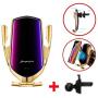 DHong Smart in-Car Mobile Phone Holder IR Sensor Automatic Clamping Plus 10W Qi Wireless Fast Charging Car Charger Compatible for iPhone Xs/Max/XR/8/8 Plus/Galaxy S9/S9+/S8/S8+/Note9/S7 (Gold)