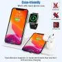 Wireless Charger,4 in 1 Wireless Charging Station Compatible for iPhone SE 2020/11/11 Pro Max/XR/XS Max/Xs/X,Wireless Charger Stand for iWatch 5/Airpods Pro,for Samsung S20/S10(No AC Adapter)