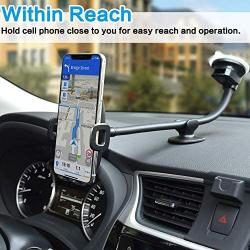 Car Truck Phone Mount Holder with 13-Inch Gooseneck Long Arm, Industrial-Strength Suction Cup Car Holder for All Cell Phones iPhone by 1Zero Windshield Dashboard Window Dash Mobile Mount
