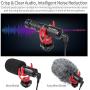 FEELWORLD FM8 Universal Compact Shotgun Video Microphone with Shock Mount, Wind Shield and 3.5mm Conversion Cable for Audio Recording Smartphones DSLR Camera Filmmaking Vlogging Music Live Streaming