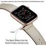 KYISGOS Compatible with iWatch Band 40mm 38mm, Genuine Leather Replacement Band Strap Compatible with Apple Watch Series 5 4 3 2 1 38mm 40mm, Beige Band with Rose Gold Adapter KYISGOS Compatible with iWatch Band 40mm 38mm, Genuine Leather Replacement Band Strap Compatible with Apple Watch Series 5 4 3 2 1 38mm 40mm, Beige Band with Rose Gold Adapter