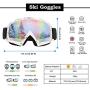 Tsuinz Ski Goggles, Snowboard Goggles 100% UV Protection Windproof Scratch Resistant Ski Goggles for Skiing, Snowboarding, Motorcycling, Winter Outdoor (Men/Women)