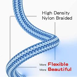 USB Type C Cable, Benicabe (2-Pack 3ft) USB-A to USB-C Charge Braided Cord Compatible with Samsung Galaxy S10 S10E S9 S8 S20 Plus,Note 10 9 8, Z Flip, and Other USB C Charger (Coral Blue)