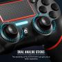 PS4 Controller ORDA Wireless Gamepad for Playstation 4/Pro/Slim/PC and Laptop with Motion Motors and Audio Function, Mini LED Indicator, USB Cable and Anti-Slip - Red