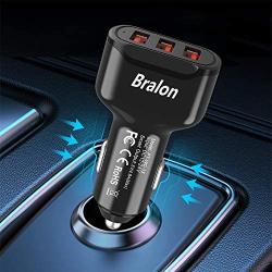 USB Car Charger[4-Pack],Bralon 24W/4.8A 3-Port Fast Car Charger Smart Phone Car Charger Compatible with iPhone 11/11 Pro(Max)/XS(Max)/X/8 7 6 S Plus,Galaxy Note S10 S9 S8 S7 S6,iPad,Mp3&More