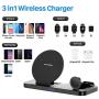 Wireless Charger Stand 3 in 1, Upgraded Wireless Charger Station for Apple Watch 1/2/3/4/5 AirPods iPhone 11/11pro/11pro Max/X/XS/XR/XS Max/8/8 Plus, Charging Dock Station for Other Qi-Enable Phone